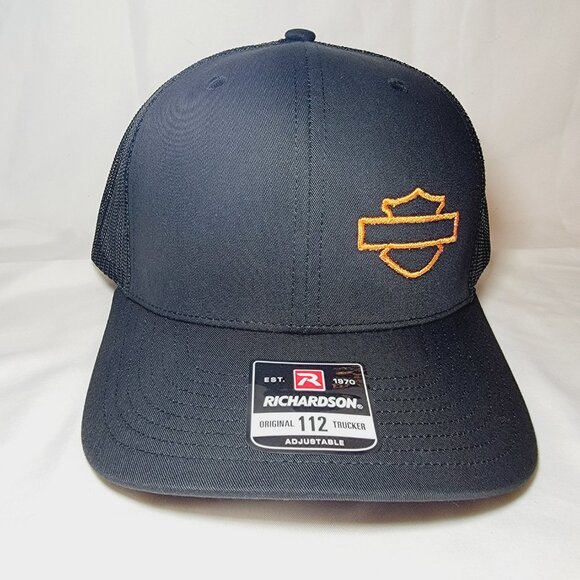 Bar and Shield Motorcycle Harley Curved Bill Snapback Direct Embroidered Cap - Picture 6 of 6